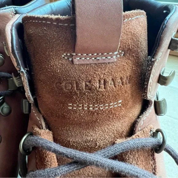 Cole Haan Men’s Brown Leather Lace-Up Boots Size 13